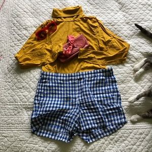 J.Crew Blue Gingham Linen Shorts